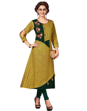 AARVI Manya Cotton Rayon Mixed Kurti XXL