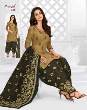 Pranjul Pure Cotton Fully Stitched Printed Patiala Salwar Suit Set For Women