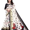 Women's Cotton Blend Saree with Butterfly Print.