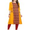 Janasya Women's Crepe Printed A-line Kurta