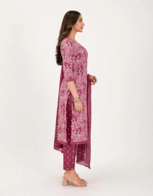 Pranjul Patiala Salwar Suit with Dupatta, 100% Pure Cotton, Fully Stitched Dusty Rose