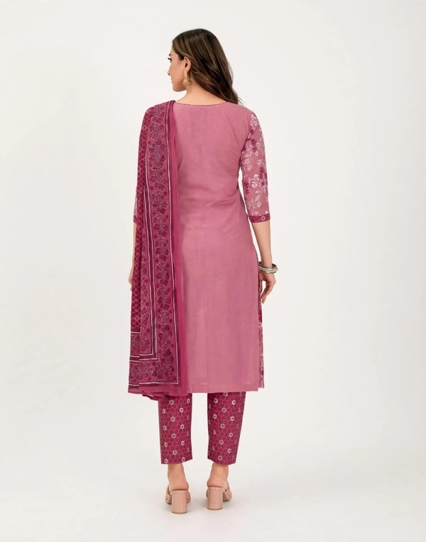 Pranjul Patiala Salwar Suit with Dupatta, 100% Pure Cotton, Fully Stitched Dusty Rose1