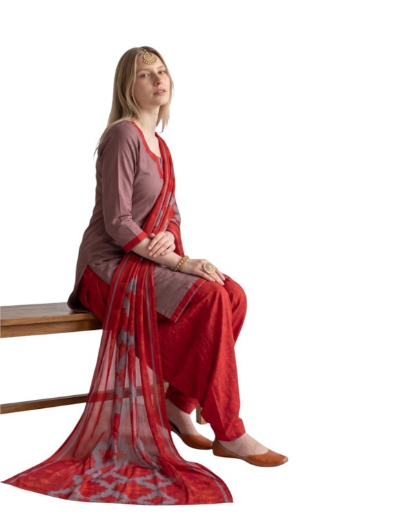 Cotton Fancy printed Designer Patiala Suit Taupe Brown3