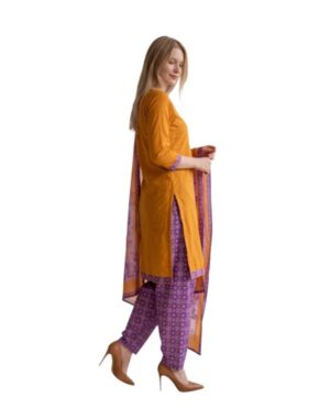 Cotton Fancy printed Designer Patiala Suit Orange