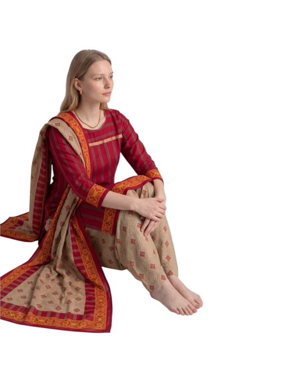 Butter Crepe Fancy printed Designer Patiyala Maroon2 Butter Crepe Fancy printed Designer Patiyala Maroon2
