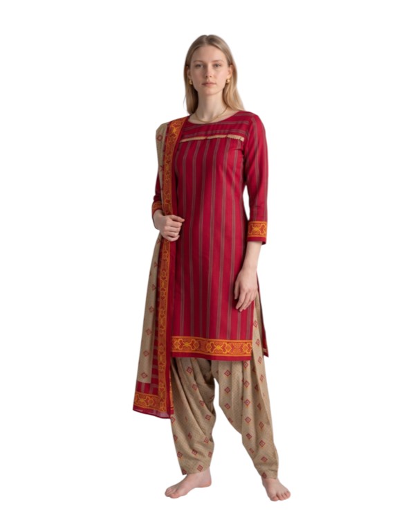 Butter Crepe Fancy printed Designer Patiyala Maroon1 Butter Crepe Fancy printed Designer Patiyala Maroon1